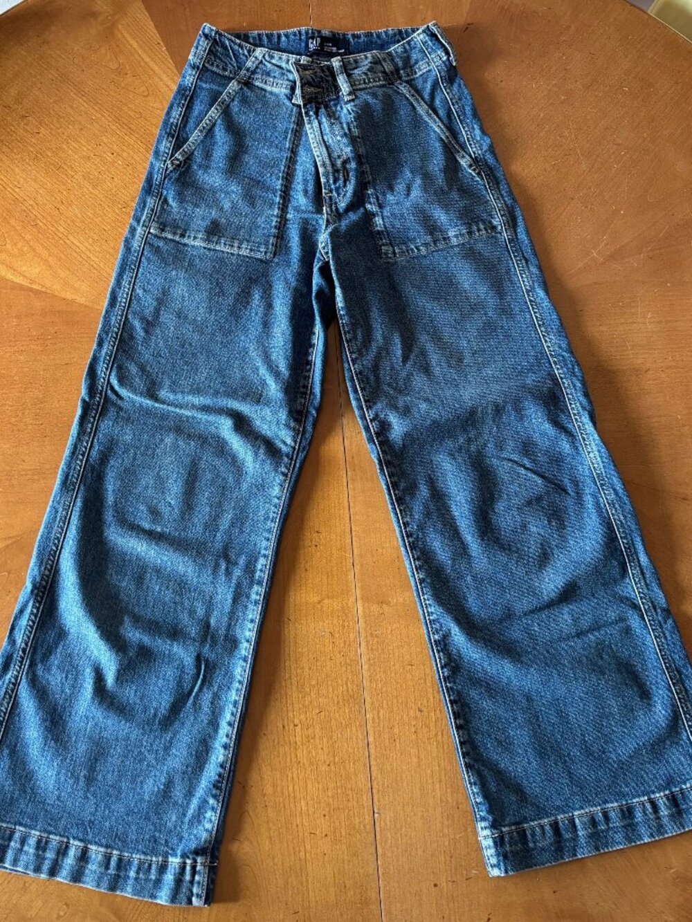 Gap high-rise wide-leg crop jeans
